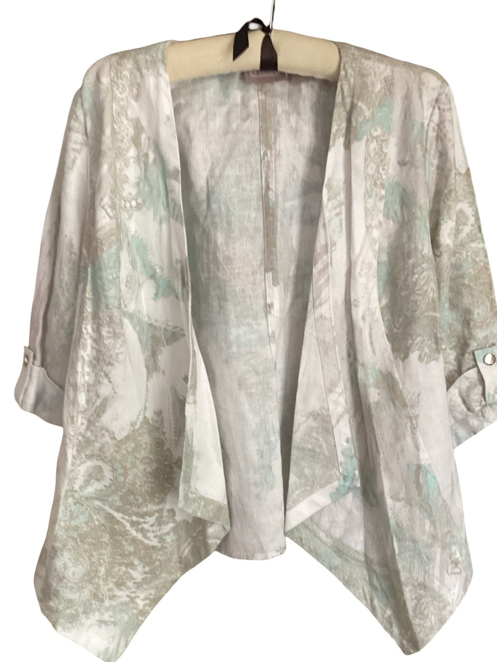 🍁 Chico’s Linen Open Top Jacket Size S-M